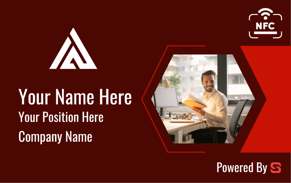 Red custom NFC business card design